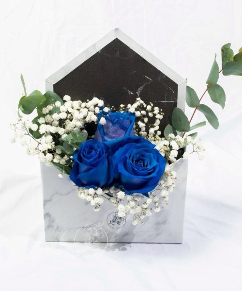 Blue Kenya Rose Marble Envelope Box